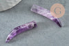 Pendentif corne améthyste,creation bijou, Pendentif bijoux,pendentif pierre, amethyste naturelle, pierre non percee,38mm, x1 (G1298)