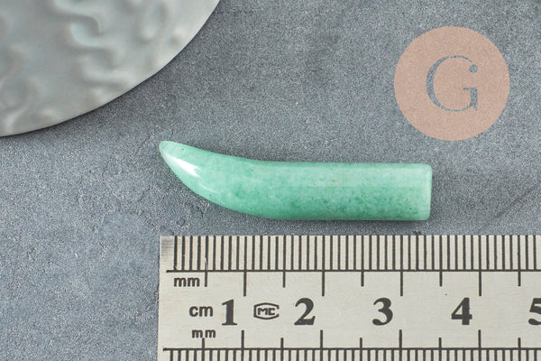 Pendentif corne aventurine, creation bijou pierre pendentif pierre,pierre naturelle, aventurine naturel, pierre non percée,38mm, x1 (G2904)