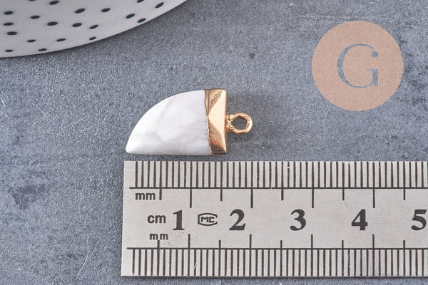 Pendentif corne howlite blanche, pendentif bijoux,howlite naturelle, pendentif howlite,21mm x1 (G2016)