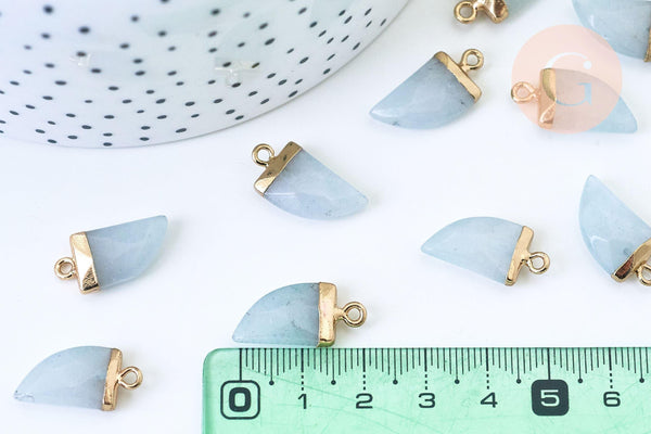 Pendentif corne jade blanc, pendentif bijoux, pendentif pierre,jadenaturel,20mm, x1 (G5511)