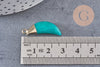 Pendentif corne jade turquoise,jade vert,pendentif pierre, jade naturelle,26mm, x1 (G0743)