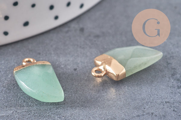 Pendentif corne jade vert,jade vert,pendentif bijoux, jade naturelle,21mm, x1 (G1281)