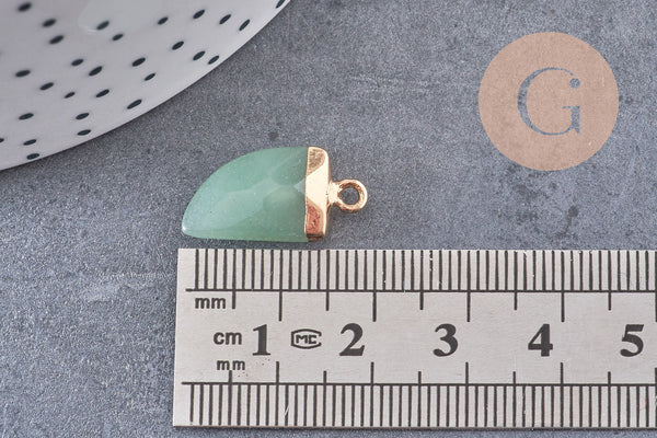 Pendentif corne jade vert,jade vert,pendentif bijoux, jade naturelle,21mm, x1 (G1281)