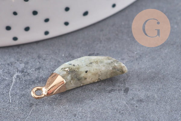 Pendentif corne labradorite, pierre, pendentif pierre,labradorite naturelle ,26mm, x1 (G0722)