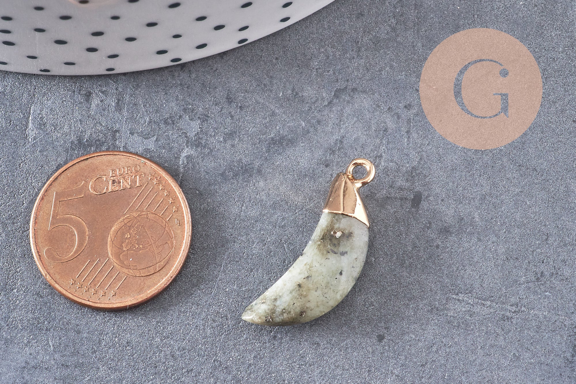 Pendentif corne labradorite, pierre, pendentif pierre,labradorite naturelle ,26mm, x1 (G0722)
