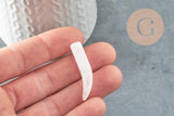 Pendentif corne quartz blanc, pendentif pierre,pierre naturelle,quartz naturel, pierre non percee, 38mm, x1 (G2905)