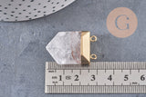 Pendentif cristal hexagone, pendentif bijoux,pendentif pierre,quartz transparent naturel,28mm x1 (G2485)
