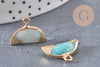 Pendentif croissant lune amazonite doré,lune amazonite, amazonite naturelle,18mm x1 (G1208)