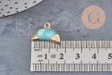 Pendentif croissant lune amazonite doré,lune amazonite, amazonite naturelle,18mm x1 (G1208)