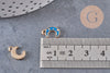 Pendentif croissant lune étoiles émail bleu zamac doré 11.5mm, x1 (G5920)