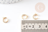 Pendentif croissant lune laiton doré 18k 10mm, x1 (G0443)