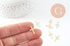 Pendentif croix acier 201 inoxydable doré 16.5mm, x2 (G10189)