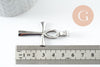 Pendentif croix copte acier 304 inoxydable argent 44.5mm, x1 (G9833)