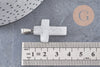 Pendentif croix cristal de roche acier inoxydable 29mm,pendentif pierre, support argent, création bijoux,quartz naturel, x1 (G5842)