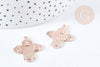 Pendentif croix gravé zamac doré or rose 24mm, création bijoux baroque pendentif religion, x1 (G8561)