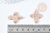 Pendentif croix gravé zamac doré or rose 24mm, création bijoux baroque pendentif religion, x1 (G8561)