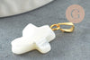 Pendentif croix nacre blanche, pendentif nacre,nacre support doré, pendentif,création bijoux, nacre naturelle, 22mm, x1 G1054