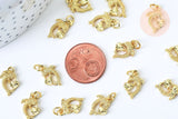 Pendentif dauphin zamac doré 15.5mm,x 5 (G5676)