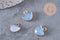 Pendentif demi-cercle jade bleu 13.5mm, pendentif bijoux, pendentif pierre, x1 (G0767)