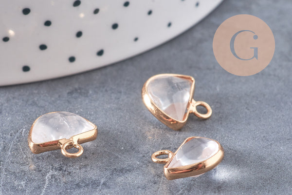 Pendentif demi cristal de roche,pendentif bijoux, pendentif pierre,quartz transparent naturel,pendentif quartz,13.5m, x1, G2339