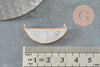 Pendentif demi-lune Cristal de roche naturel laiton doré 32mm,creation bijou pierre naturelle, x1 G0164