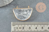 Pendentif demi-lune cristal de roche naturel 32mm,creation bijou,pendentif pierre naturelle, cristal naturel, x1 G0855