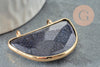 Pendentif demi-lune goldstone de synthèse laiton doré 32mm,creation pierre soleil, x1 G0729