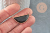 Pendentif demi-lune jade naturel noir laiton doré 32mm,creation bijou, Pendentif bijoux pierre naturelle, x1 G0353