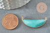 Pendentif demi-lune jade turquoise laiton doré 32mm,creation bijou,pendentif pierre naturelle, x1 G0888