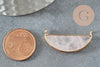 Pendentif demi-lune quartz rose Naturel laiton doré 32mm,creation bijou,Pendentif bijou pierre naturelle, x1 G1427