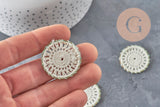 Pendentif dentelle crochet laiton 30mm x 5,30mm (G2301)