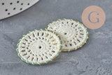 Pendentif dentelle crochet laiton 30mm x 5,30mm (G2301)