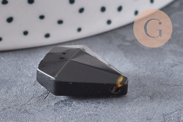 Pendentif diamant obsidienne, fournitures créatives, pendentif pierre, obsidienne naturelle,création bijoux, pierre naturelle, 29mm, x1, G3546