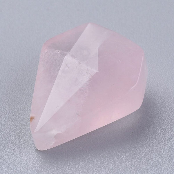 Pendentif diamant quartz rose,Pendentif pour bijoux, pendentif rose,quartz rose naturel,21mm, x1 (G6277)