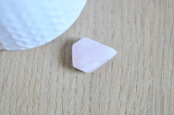 Pendentif diamant quartz rose,Pendentif pour bijoux, pendentif rose,quartz rose naturel,21mm, x1 (G6277)