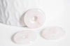 Pendentif donut Quartz rose,pendentif quartz, pendentif pierre,quartz rose naturel, pendentif pierre cercle,20mm, x1,G3009