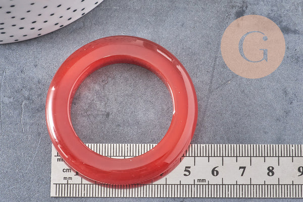 Pendentif donut agate orange teintée,agate naturelle,agate teintée,46-55mm, x1 (G3889)