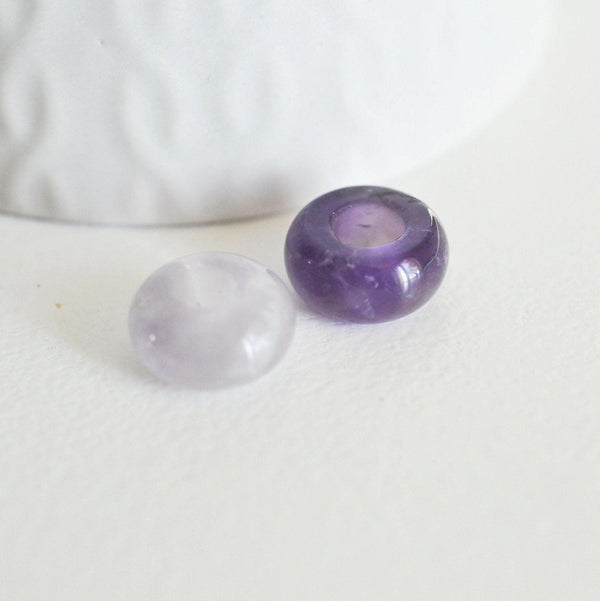 Pendentif donut améthyste naturelle 14mm, x2 (G3143)