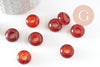 Pendentif donut cornaline naturelle pour création de bijou en pierre, pendentif pierre cercle,14mm, x2 (G3413)