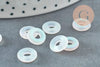 Pendentif donut disque verre blanc irisé 10x3mm,x10 (G6380)