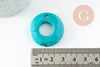 Pendentif donut howlite turquoise,pendentif bijoux pierre, howlite naturelle,30mm, x1 (G3982)