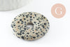 Pendentif donut jaspe dalmatien naturel 40mm, x1 (G2464)