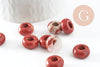 Pendentif donut jaspe rouge naturel pour création de bijou en pierre, pendentif pierre cercle,14mm, x2 (G4494)