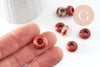 Pendentif donut jaspe rouge naturel pour création de bijou en pierre, pendentif pierre cercle,14mm, x2 (G4494)
