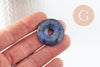 Pendentif donut lapis lazulis 30-31mm, un,pendentif bijoux pierre en lapis lazuli naturel pour la création de bijoux, x1 (G3202)