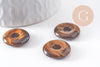 Pendentif donut oeil de tigre naturel 20mm, x1 (G10349)
