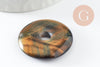 Pendentif donut oeil de tigre naturel 30mm, x1 (G4492)