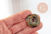 Pendentif donut oeil de tigre naturel 30mm, x1 (G4492)