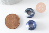 Pendentif donut sodalite,pendentif sodalite naturelle, pendentif pierre cercle,14mm, x2 (G3412)