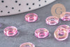 Pendentif donut verre rose-jaune 10x3mm, x10 ( G3508)